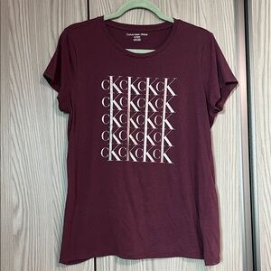 Calvin Klein Burgundy Graphic Tee